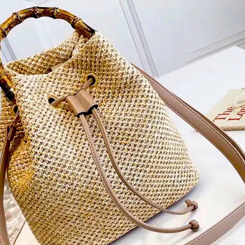 Bucket bag with ties - Never used.